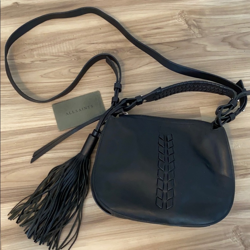 AllSaints Black Leather Bag